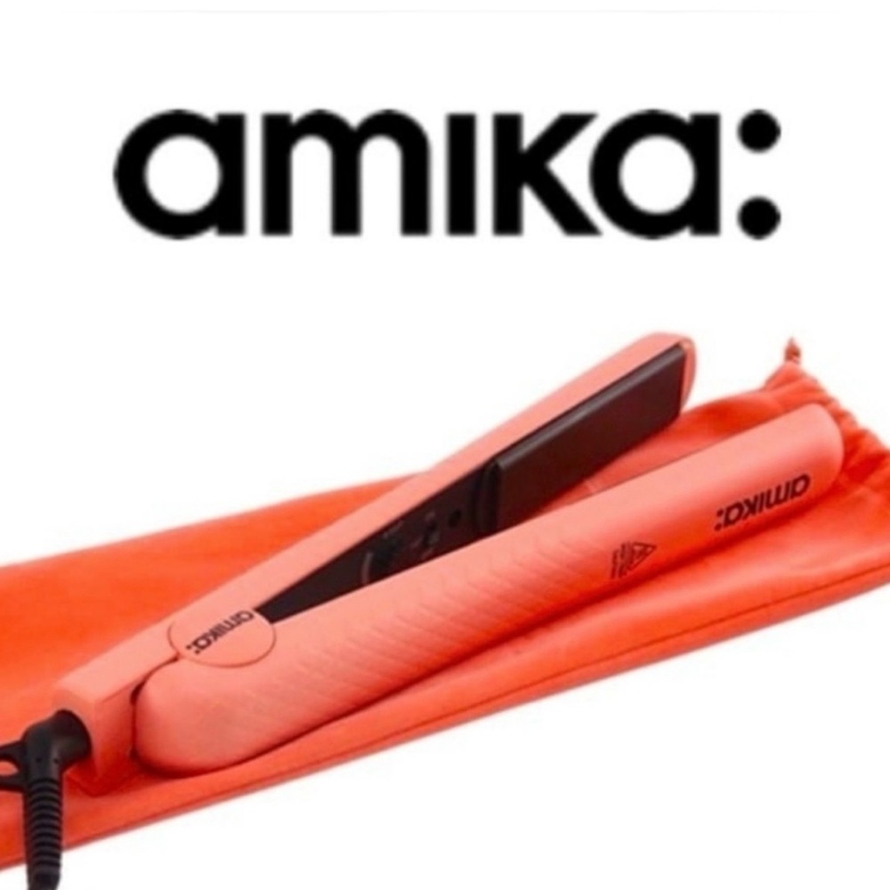 Amika 1" Flat Iron, Coral - NEW